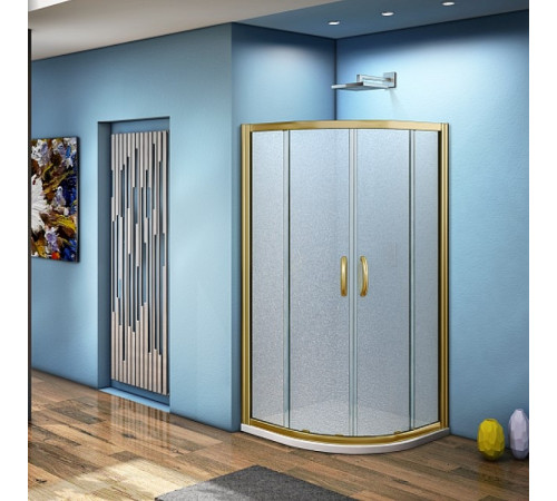 Душевой уголок Good Door Jazze 80x80 R-80-C-G профиль Золото стекло прозрачное