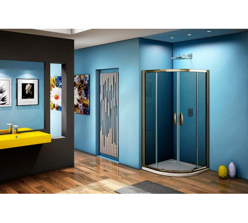 Душевой уголок Good Door Jazze R-120-B-BR 120x80 профиль Бронза стекло тонированное