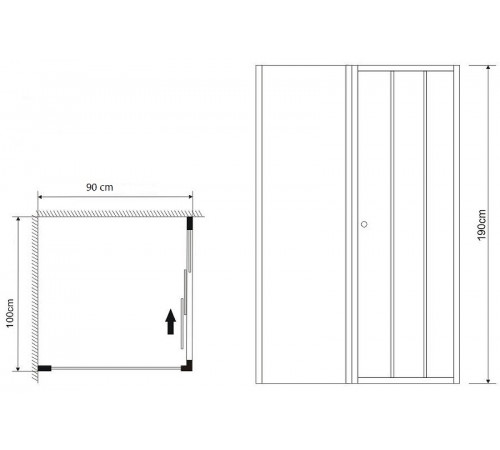 Душевой уголок Grossman Falcon 100х90 GR-D100-P90Fa профиль Хром стекло прозрачное