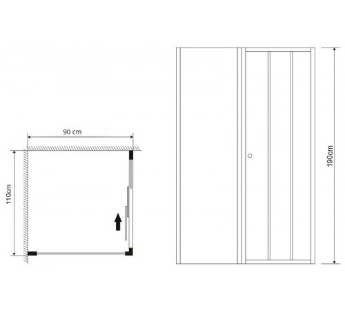 Душевой уголок Grossman Falcon 110х90 GR-D110-P90Fa профиль Хром стекло прозрачное
