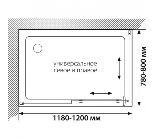 Душевой уголок STWORKI Эстерсунд 120x80 3GW063TTKK000 профиль Черный матовый стекло прозрачное