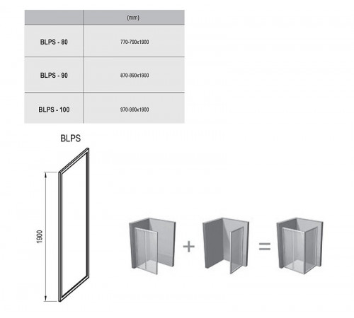 Душевая стенка Ravak Blix BLPS-80 9BH40100Z1 профиль Белый стекло Transparent