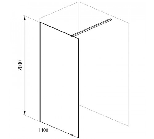 Душевая перегородка Ravak Walk-In Wall 110 GW9WD0C00Z1 профиль Хром стекло Transparent