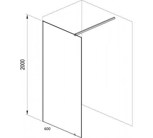 Душевая перегородка Ravak Walk-In Wall 60 GW9W00300Z1 профиль Черный стекло Transparent