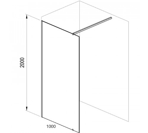 Душевая перегородка Ravak Walk-In Wall 100 GW9WA0300Z1 профиль Черный стекло Transparent