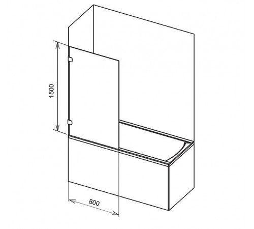 Шторка на ванну Ravak Brilliant BVS1-80 7U840A00Z1 профиль Хром стекло Transparent