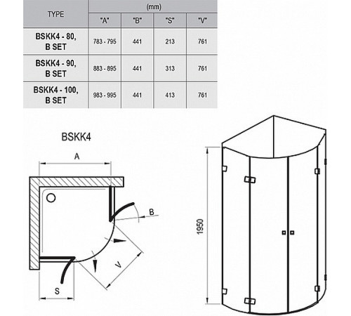 Душевой уголок Ravak Brilliant BSKK4-80 80х80 3U244A00Y1 профиль Хром стекло Transparent