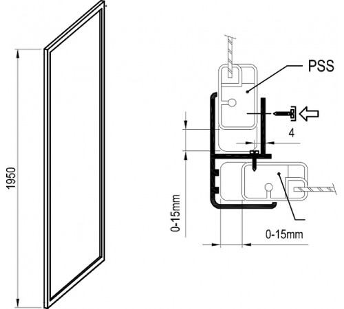 Душевая стенка Ravak Supernova PSS-75 940301O2Z1 профиль Белый стекло Transparent