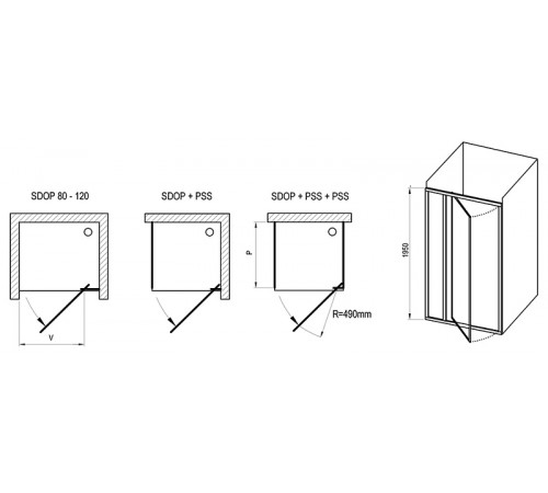 Душевая дверь Ravak Supernova SDOP-90 03V701O2Z1 профиль Белый стекло Transparent