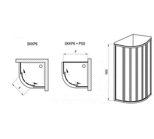 Душевой уголок Ravak Supernova SKKP6-90 90x90 3207O102Z1 профиль Белый стекло Transparent