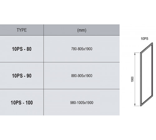 Душевая стенка Ravak 10° 10PS-80 9UV40100Z1 профиль Белый стекло Transparent