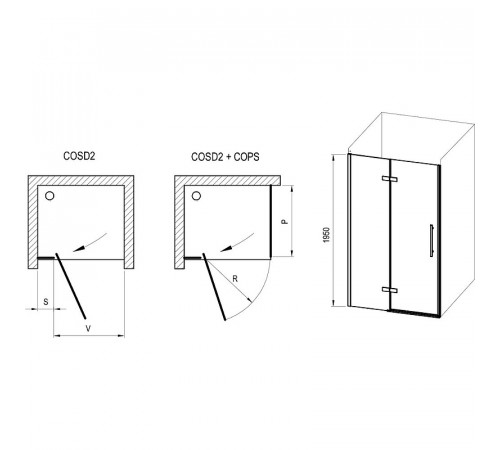 Душевая дверь Ravak Cool COSD2-100 X0VVACA00Z1 профиль Хром стекло Transparent