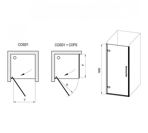 Душевая дверь Ravak Cool COSD1-90 X0VV70A00Z1 профиль Хром стекло Transparent