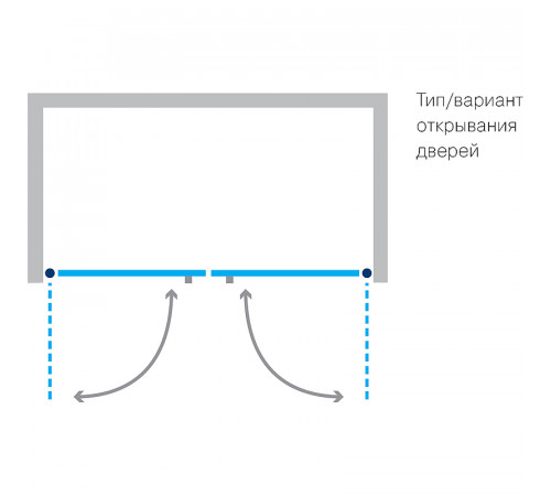 Душевая дверь Koller Pool Neon 90 ND90C профиль Хром стекло прозрачное