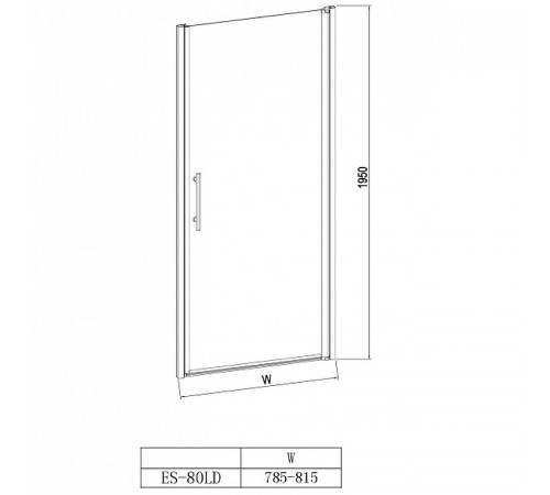 Душевая дверь Esbano ES-80LD 80 L ESDN80LDL профиль Хром стекло прозрачное