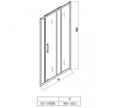 Душевая дверь Esbano ES-100DK 100 ESDN100DK профиль Хром стекло прозрачное