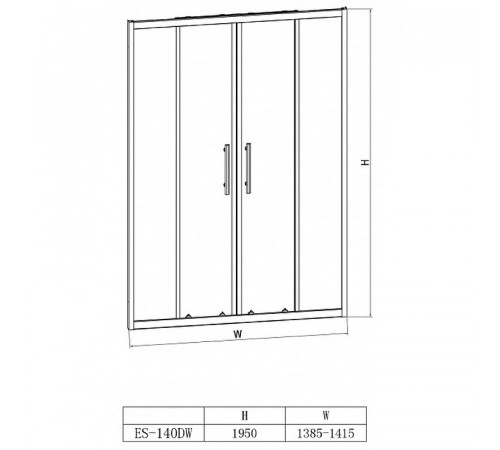 Душевая дверь Esbano ES-140DW 140 ESDN140DW профиль Хром стекло прозрачное
