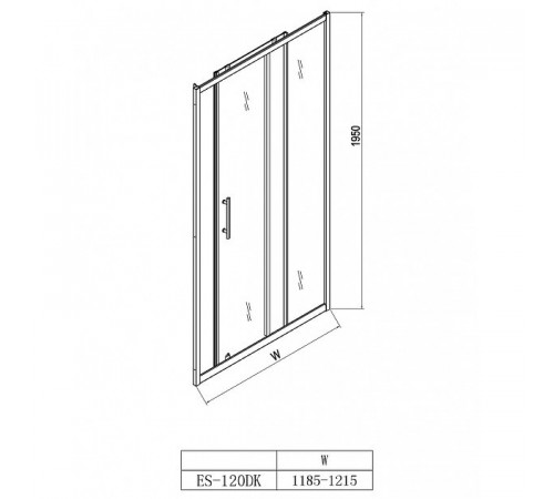 Душевая дверь Esbano ES-120DK 120 ESDN120DK профиль Хром стекло прозрачное