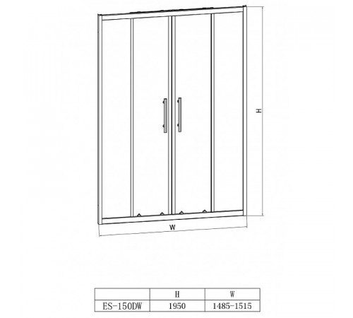 Душевая дверь Esbano ES-150DW 150 ESDN150DW профиль Хром стекло прозрачное