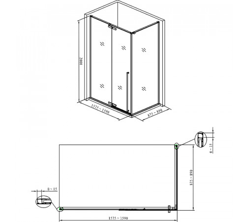 Душевой уголок Allen Brau Fantasy 160x90 3.11005-00 профиль Хром стекло прозрачное