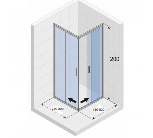 Душевой уголок Riho Hamar 2.0 80x80 G007004121 профиль Черный матовый стекло прозрачное