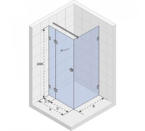 Душевой уголок Riho SZ Scandic NXT Х203 117х97 L G001067120 (GX09023C1) профиль Хром стекло прозрачное