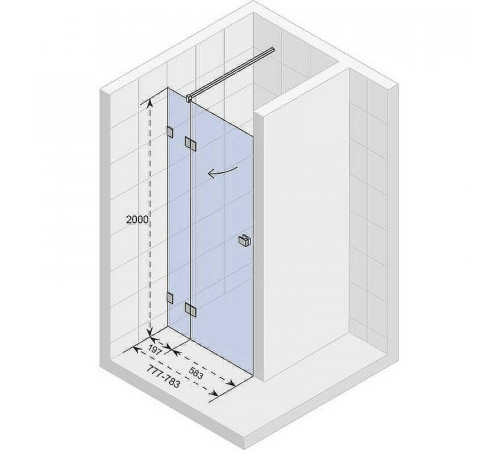 Душевая дверь Riho SZ Scandic NXT X104 78 L G001019120 (GX00402C1) профиль Хром стекло прозрачное