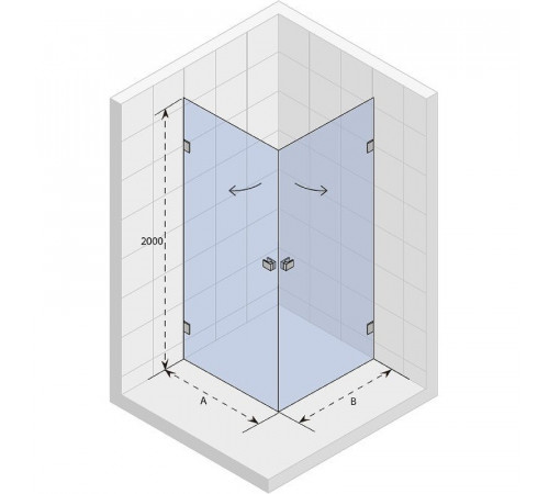 Душевой уголок Riho SZ Scandic NXT Х209 77х77 L/P G001101120 (GX12022C0) профиль Хром стекло прозрачное