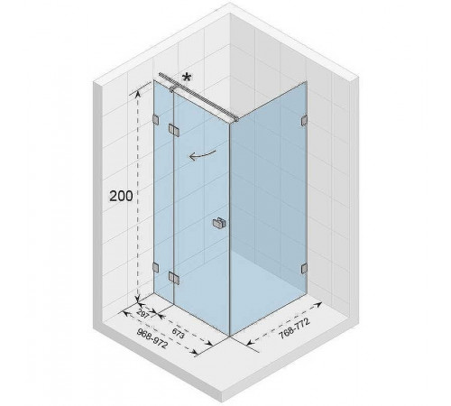 Душевой уголок Riho SZ Scandic NXT X203 97х77 P G001058120 (GX00072C2) профиль Хром стекло прозрачное