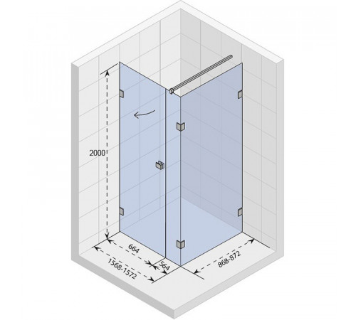 Душевой уголок Riho SZ Scandic NXT X204 160х90 L G001097120 (GX08062C1) профиль Хром стекло прозрачное