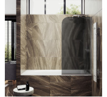 Шторка на ванну Maybah Glass MGV-87-5у 700x1400 в узком профиле Хром матовый стекло графитовое матовое