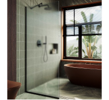 Душевая перегородка Maybah Glass MGD-706-6у 690x1950 в узком профиле Черный стекло сатиновое