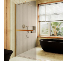 Душевая перегородка Maybah Glass MGD-721-3ш 690x1950 в широком профиле Золото стекло бронзовое