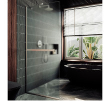 Душевая перегородка Maybah Glass MGD-725-5у 690x1950 в узком профиле Хром матовый стекло сатиновое