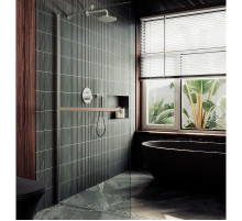 Душевая перегородка Maybah Glass MGD-726-5ш 790x1950 в широком профиле Хром матовый стекло прозрачное