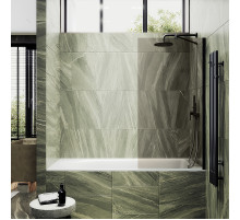 Шторка на ванну Maybah Glass MGV-68-6ш 600x1400 в широком профиле Черный стекло бронзовое