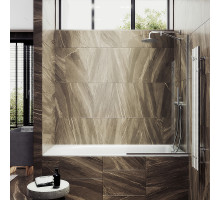Шторка на ванну Maybah Glass MGV-131-5у 340x1400 в узком профиле Хром матовый стекло прозрачное