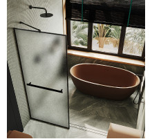 Душевая перегородка Maybah Glass MGD-869-6 790x1950 полностью в профиле Черный стекло сатиновое