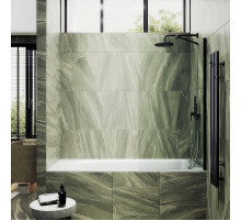Шторка на ванну Maybah Glass MGV-61-6ш 500x1400 в широком профиле Черный стекло прозрачное
