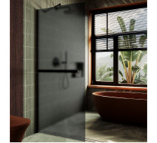 Душевая перегородка Maybah Glass MGD-724-6ш 690x1950 в широком профиле Черный стекло графитовое матовое