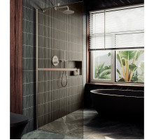 Душевая перегородка Maybah Glass MGD-721-5ш 690x1950 в широком профиле Хром матовый стекло бронзовое