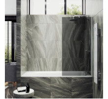 Шторка на ванну Maybah Glass MGV-81-1ш 700x1400 в широком профиле Белый стекло графитовое