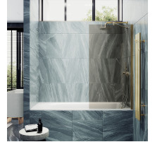 Шторка на ванну Maybah Glass MGV-70-3ш 800x1400 в широком профиле Золото стекло бронзовое