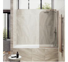 Шторка на ванну Maybah Glass MGV-125-2у 340x1400 в узком профиле Бронза стекло бронзовое матовое