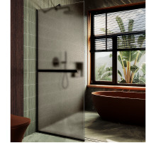 Душевая перегородка Maybah Glass MGD-722-6у 690x1950 в узком профиле Черный стекло бронзовое матовое