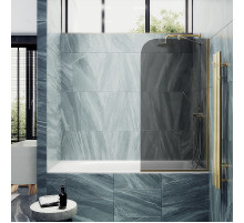 Шторка на ванну Maybah Glass MGV-140-3у 540x1400 в узком профиле Золото стекло графитовое