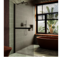 Душевая перегородка Maybah Glass MGD-722-6ш 690x1950 в широком профиле Черный стекло бронзовое матовое