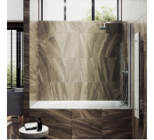 Шторка на ванну Maybah Glass MGV-599-5 700x1400 поворотная на монопетле Хром матовый стекло прозрачное