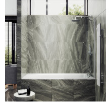 Шторка на ванну Maybah Glass MGV-142-1у 540x1400 в узком профиле Белый стекло прозрачное