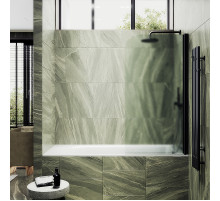 Шторка на ванну Maybah Glass MGV-605-6 400x1400 поворотная на монопетле Черный стекло сатиновое